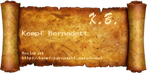 Kempf Bernadett névjegykártya